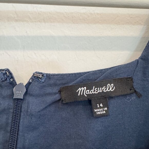 Madewell Lizzie Babydoll Dress in Blue Plus Size 14 - Picture 7 of 10